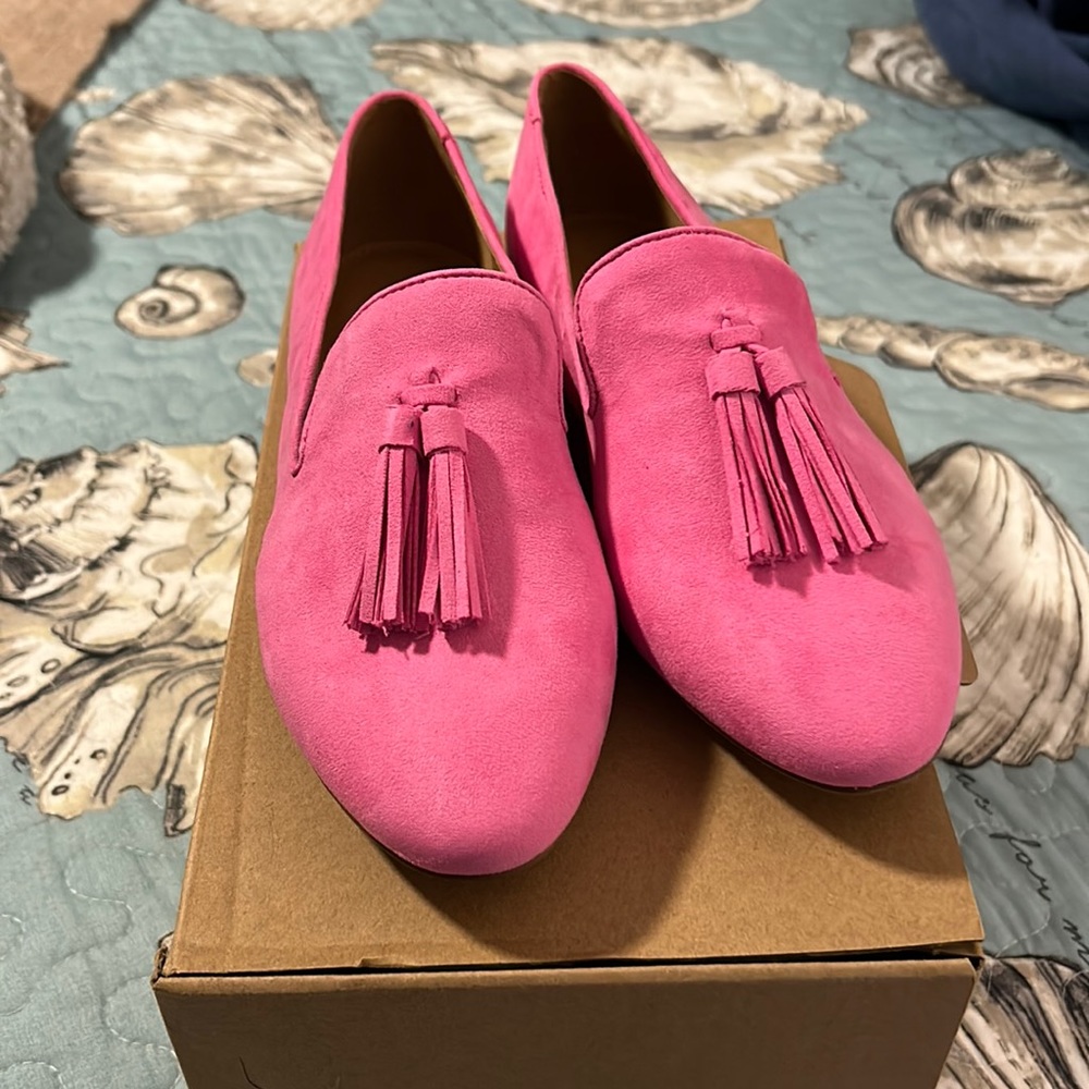 Pink J Crew loafers